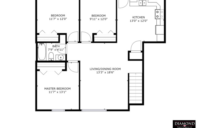 3 beds, 1 bath, 1,036 sqft, $1,095, Unit 2936