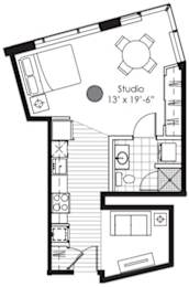 Studio, 1 bath, 534 sqft, $1,946