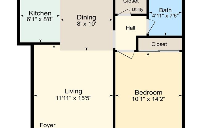 1 bed, 1 bath, 566 sqft, $1,249, Unit 01-09