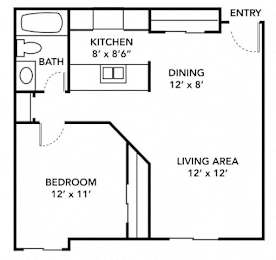 1 bed, 1 bath, 623 sqft, $899