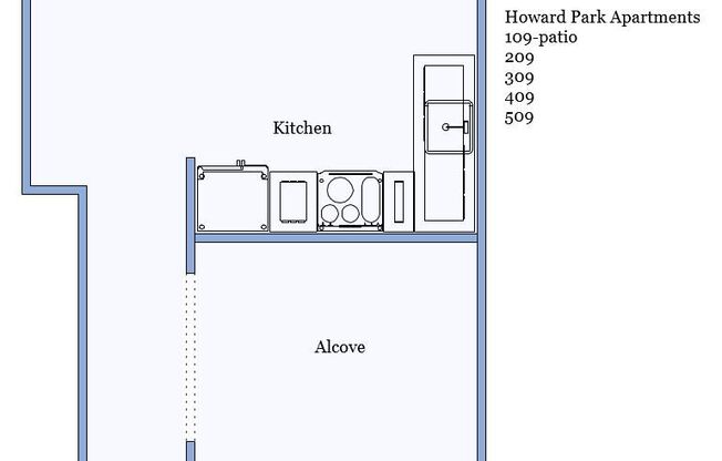 1 bed, 1 bath, 537 sqft, $1,995, Unit #509