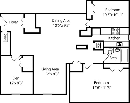 2 beds, 1 bath, 1,037 sqft, $2,872, Unit B1
