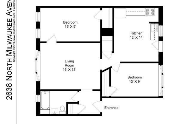 2 beds, 1 bath, 903 sqft, $2,395, Unit 2638-2