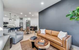 Modern Living Room Interior with Stylish Decor at St. Elmo Apartment in Austin, TX