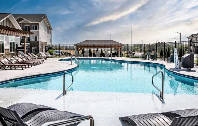 Large sparkling pool at Hanover Flats in Bennington, NE