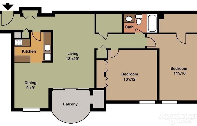 2 beds, 1 bath, 1,000 sqft, $2,215, Unit 1906HR-102