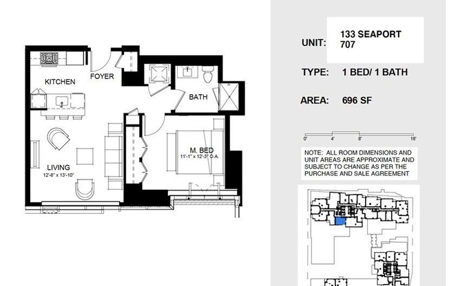 1 bed, 1 bath, 696 sqft, $5,375, Unit 707