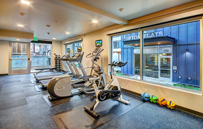 fitness center- free weights, cardio machines