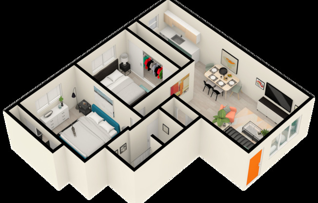 2 beds, 1 bath, 770 sqft, $1,725, Unit 505