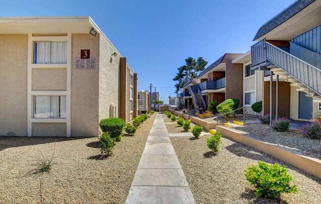 A row of houses with number 3 on the front of the first one.