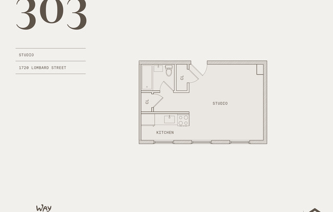 Studio, 1 bath, $1,510, Unit 303