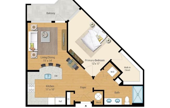 1 bed, 1 bath, 776 sqft, $1,824