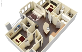 2 beds, 2 baths, 1,085 sqft, $1,725