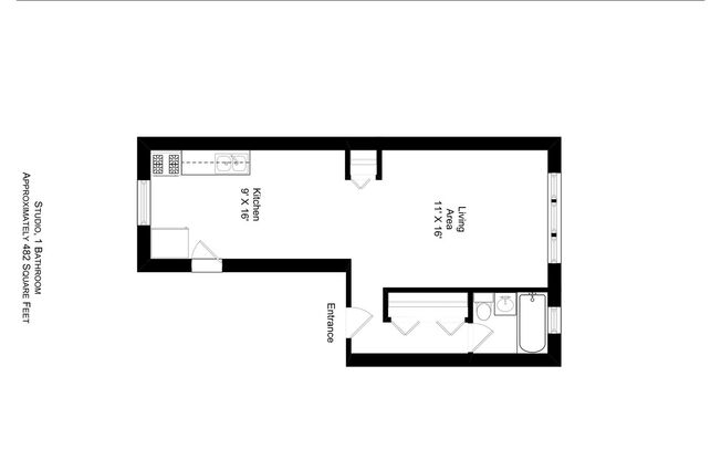 Studio, 1 bath, 482 sqft, $1,495, Unit 2330-3B