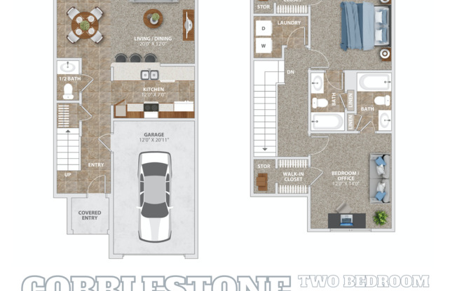 2 beds, 2.5 baths, 1,330 sqft, $1,349, Unit 612