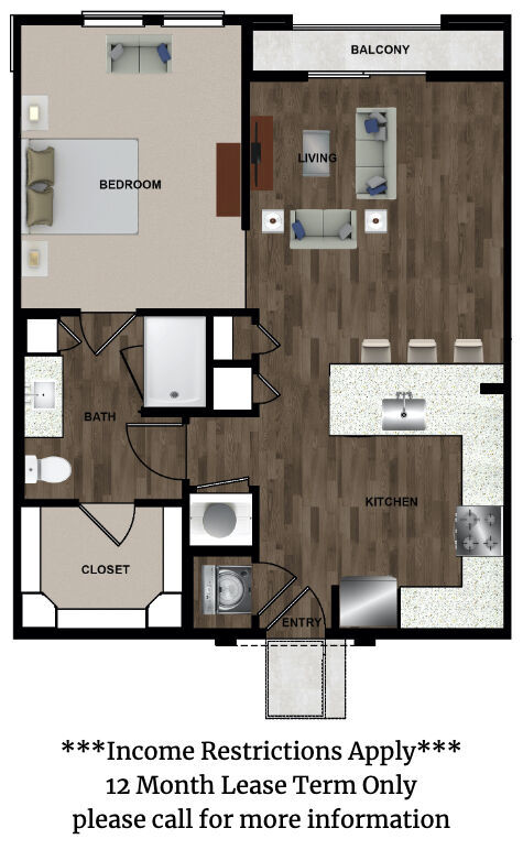 1 bed, 1 bath, 746 sqft, $1,475