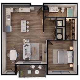 1 bed, 1 bath, 769 sqft, $1,304