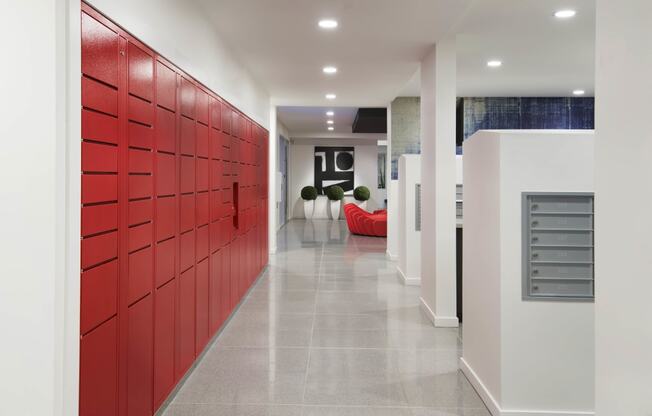 mailroom with package lockers at Muse