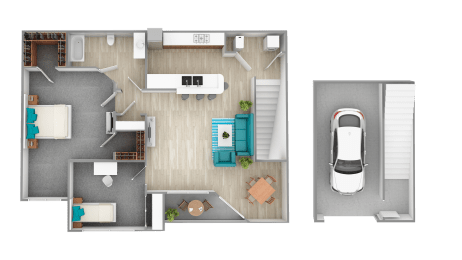 2 beds, 1 bath, 953 sqft, $1,480