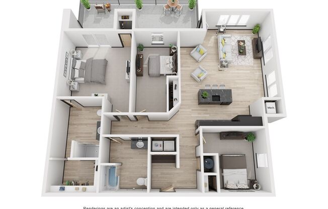 3 beds, 2 baths, 1,564 sqft, $1,995, Unit 109