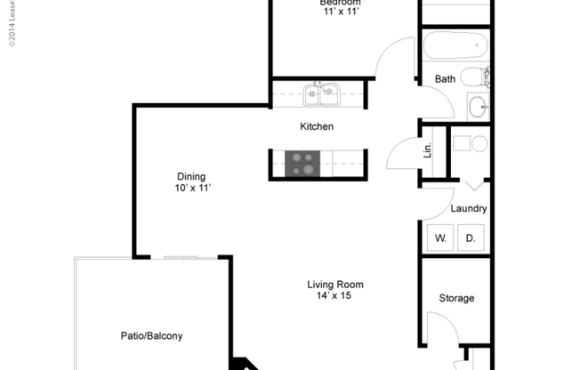 1 bed, 1 bath, 748 sqft, $1,056