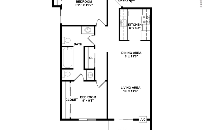 2 beds, 1.5 baths, 850 sqft, $1,515