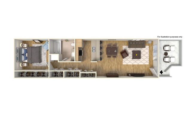 1 bed, 1 bath, 644 sqft, $2,265, Unit D240