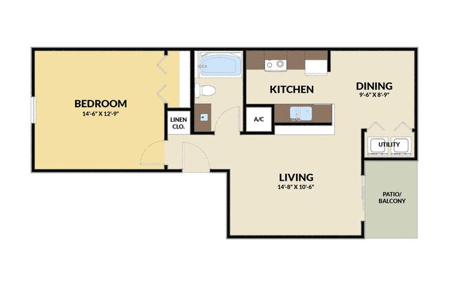 1 bed, 1 bath, 712 sqft, $999, Unit 128  Costa Del Oro