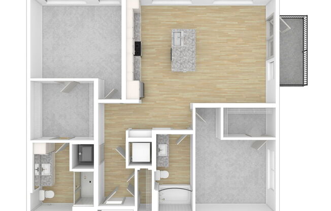 2 beds, 2 baths, 1,093 sqft, $1,940