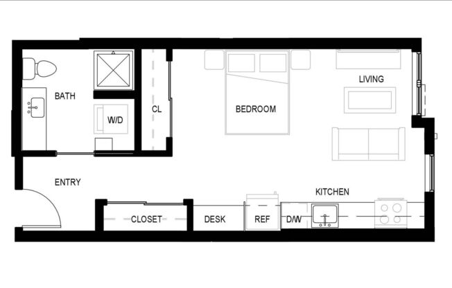 Studio, 1 bath, 480 sqft, $2,099