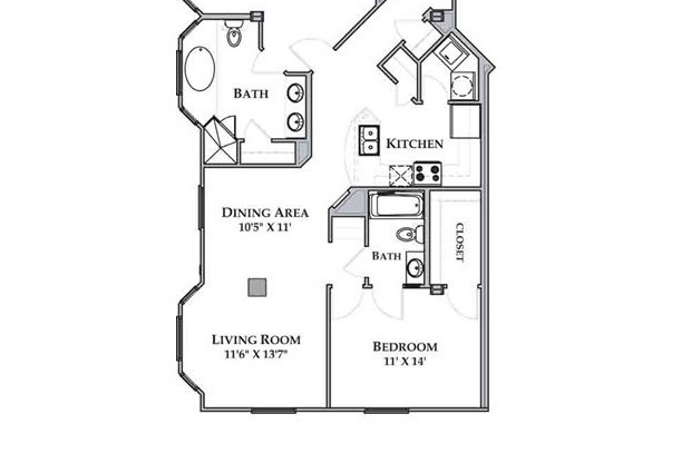 2 beds, 2 baths, 840 sqft, $2,331, Unit 4-0608