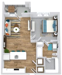 1 bed, 1 bath, 675 sqft, $1,559