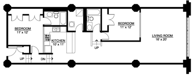 2 beds, 2 baths, 1,029 sqft, $1,839, Unit 905