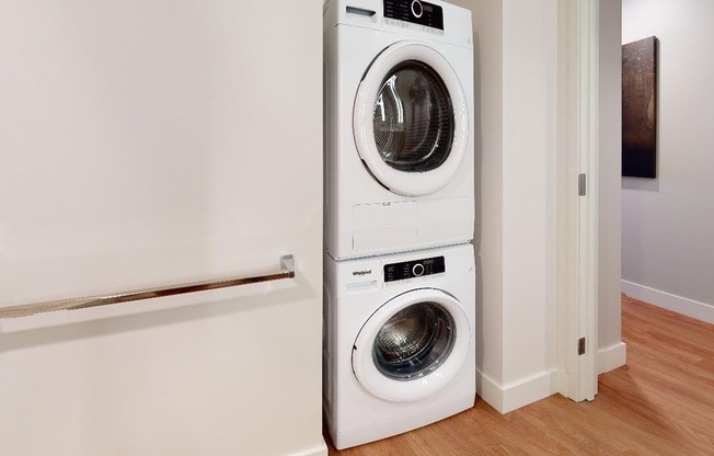 Enjoy convenient full-sized front loading washers and dryers