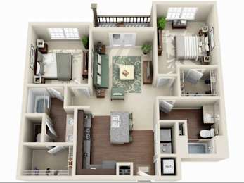 2 beds, 2 baths, 1,041 sqft, $2,086