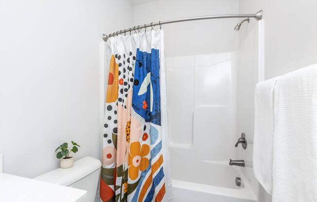 a shower curtain