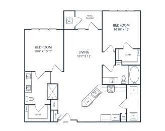 2 beds, 2 baths, 1,024 sqft, $2,455