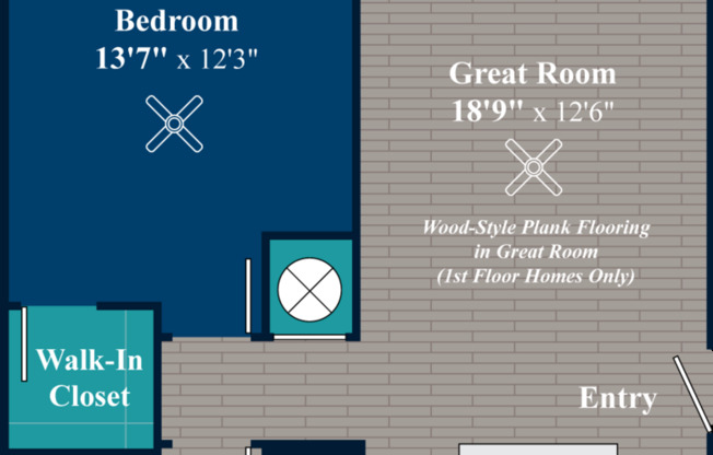 1 bed, 1 bath, 713 sqft, $1,364