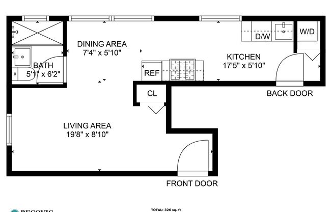 Studio, 1 bath, 326 sqft, $1,465, Unit 1631-1J