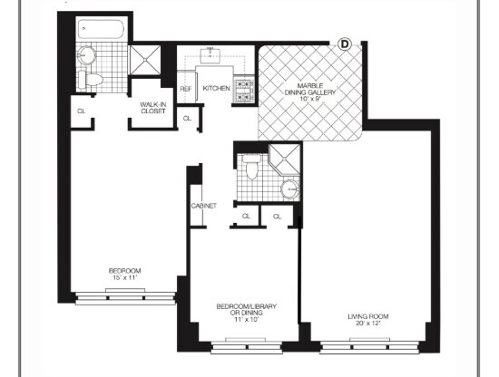 2 beds, 2 baths, $7,150, Unit 21D