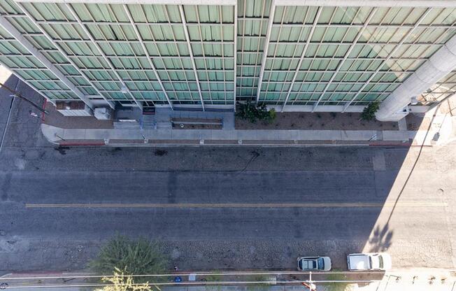 the roof of a building