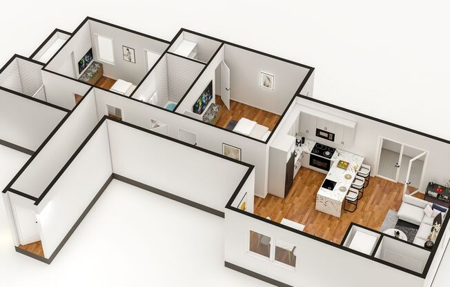 2 beds, 2 baths, 907 sqft, $1,850, Unit 207