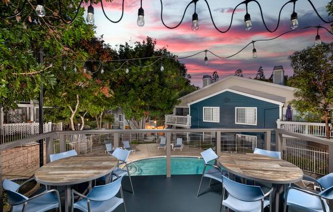Terrace overlooking the pool