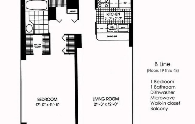 1 bed, 1 bath, $6,000, Unit 44B