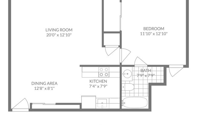 1 bed, 1 bath, 690 sqft, $1,070