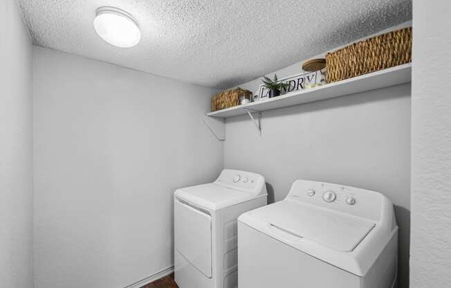 our apartments have a utility room with a washer and dryer