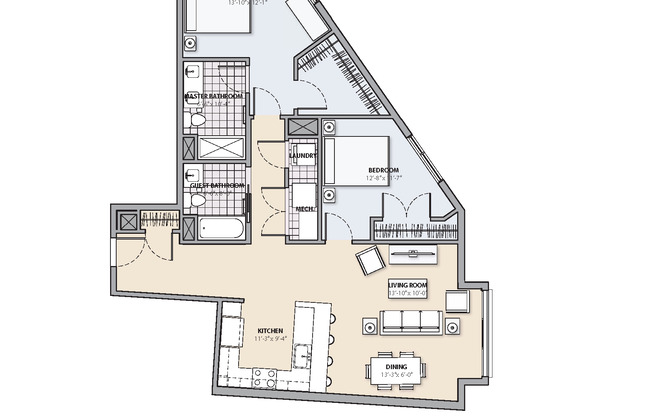 2 beds, 2 baths, 1,174 sqft, $4,500