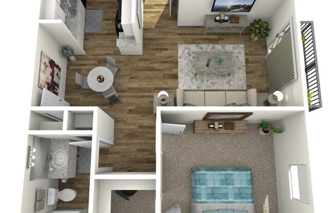 1 bed, 1 bath, 576 sqft, $689