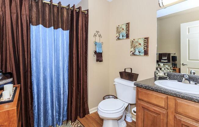 a brown and white shower curtain