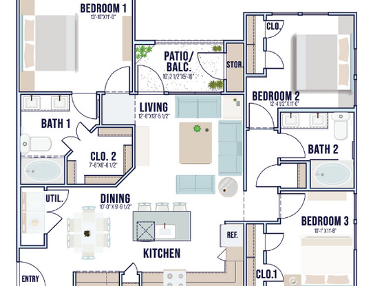 3 beds, 2 baths, 1,175 sqft, $2,070